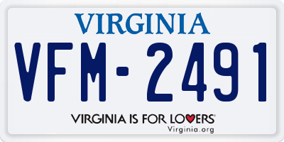 VA license plate VFM2491