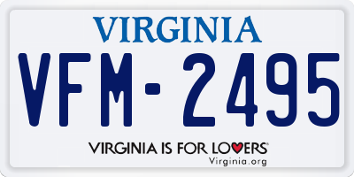 VA license plate VFM2495