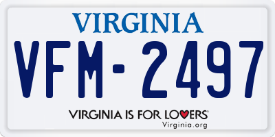 VA license plate VFM2497