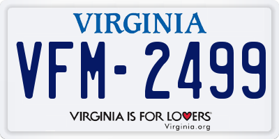 VA license plate VFM2499