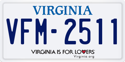 VA license plate VFM2511