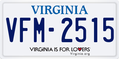 VA license plate VFM2515