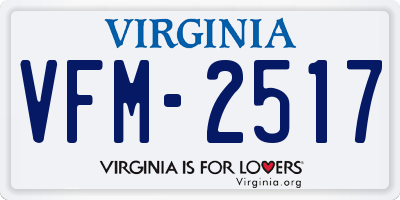 VA license plate VFM2517