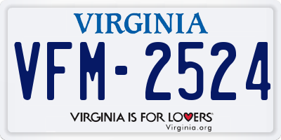 VA license plate VFM2524