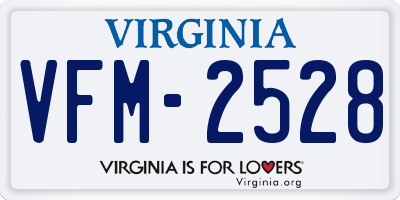 VA license plate VFM2528