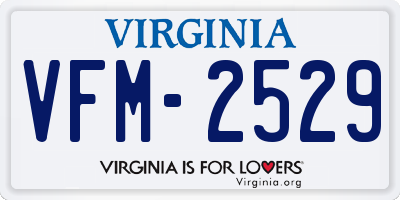 VA license plate VFM2529