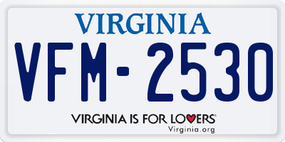 VA license plate VFM2530
