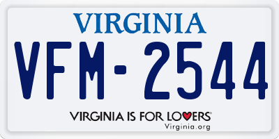 VA license plate VFM2544