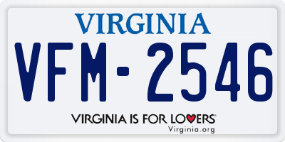 VA license plate VFM2546