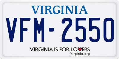 VA license plate VFM2550