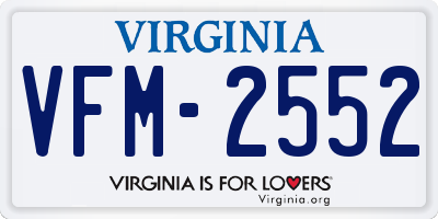 VA license plate VFM2552