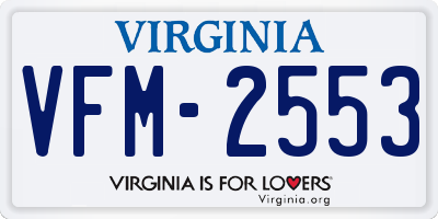 VA license plate VFM2553