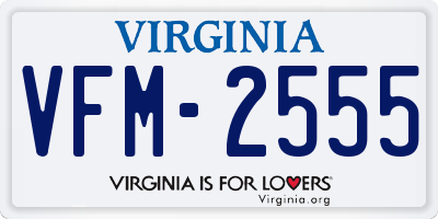 VA license plate VFM2555