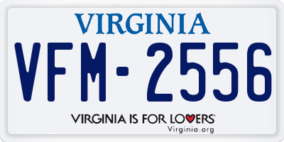 VA license plate VFM2556