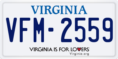 VA license plate VFM2559