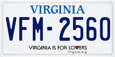 VA license plate VFM2560