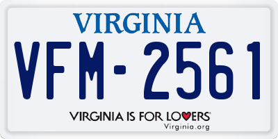 VA license plate VFM2561