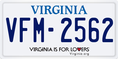 VA license plate VFM2562