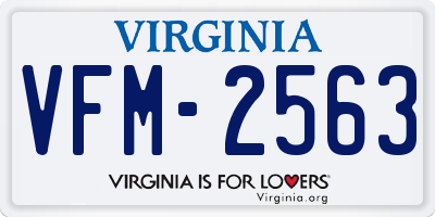 VA license plate VFM2563