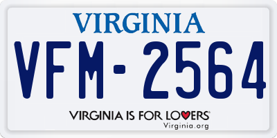 VA license plate VFM2564
