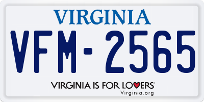 VA license plate VFM2565