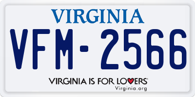 VA license plate VFM2566
