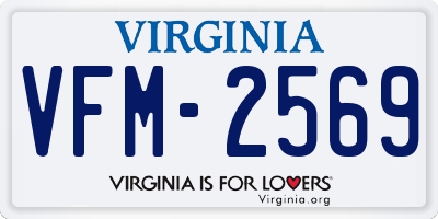VA license plate VFM2569