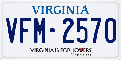 VA license plate VFM2570