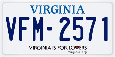 VA license plate VFM2571