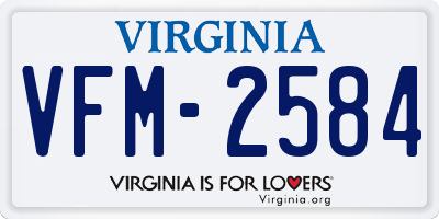 VA license plate VFM2584