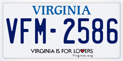 VA license plate VFM2586