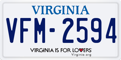 VA license plate VFM2594