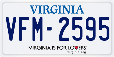 VA license plate VFM2595