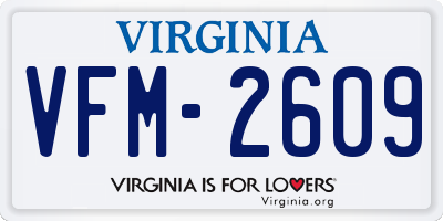 VA license plate VFM2609