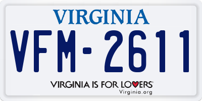 VA license plate VFM2611