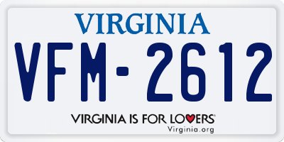 VA license plate VFM2612