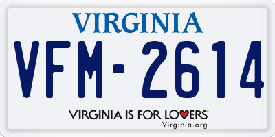 VA license plate VFM2614