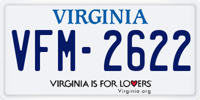 VA license plate VFM2622