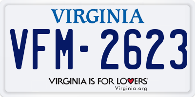 VA license plate VFM2623