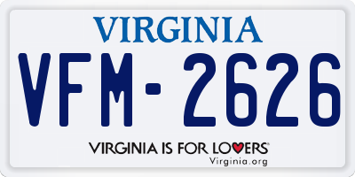 VA license plate VFM2626
