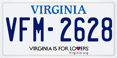 VA license plate VFM2628