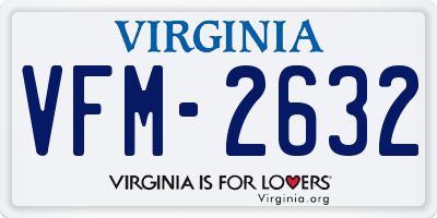 VA license plate VFM2632