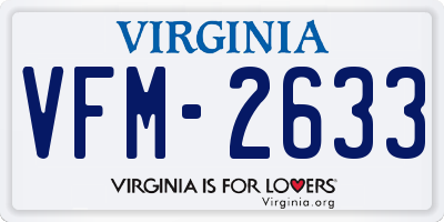 VA license plate VFM2633