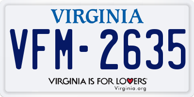 VA license plate VFM2635