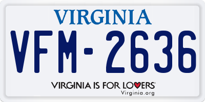 VA license plate VFM2636