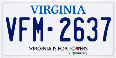 VA license plate VFM2637