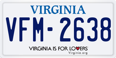 VA license plate VFM2638