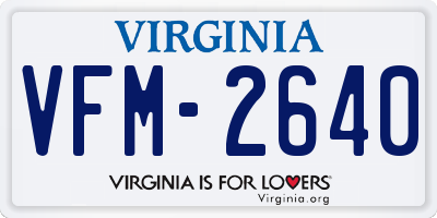 VA license plate VFM2640