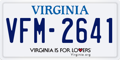 VA license plate VFM2641