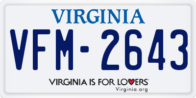VA license plate VFM2643